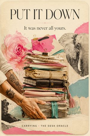Desk Oracle card: Put It Down. It was never all yours.