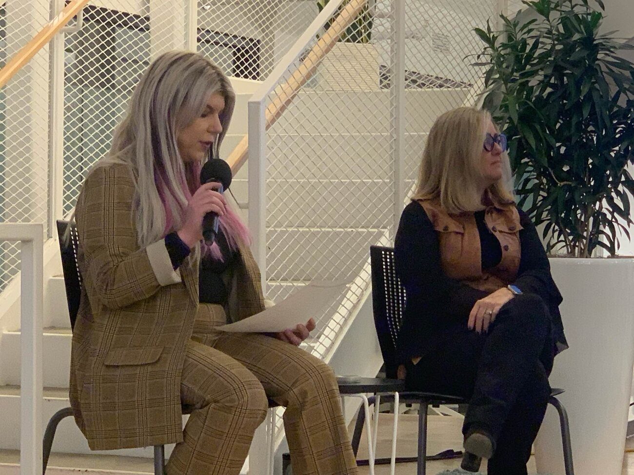 Amanda Friedt in a fireside-chat conversation on stage