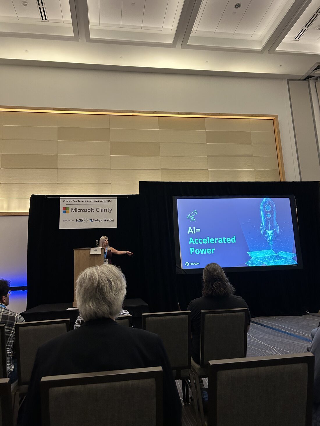 Amanda Friedt speaking to an audience